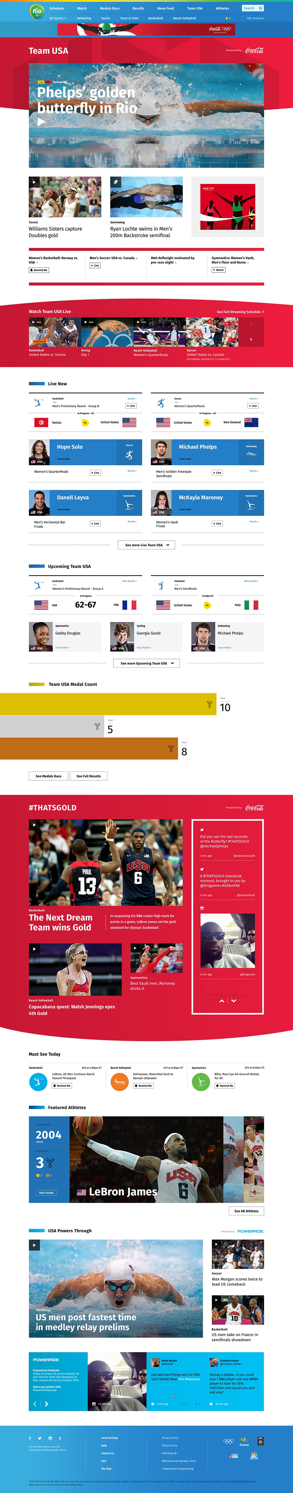 NBC Olympics Rio - Team  USA Detail - Full Page