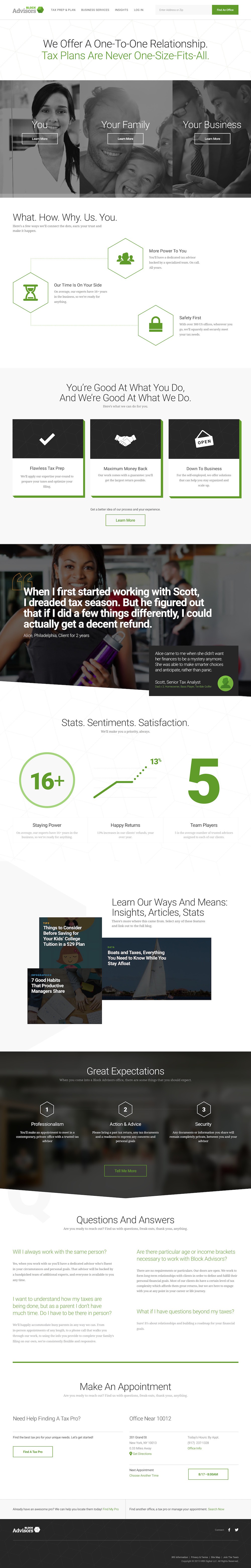 Block Advisors - Home Page - Desktop