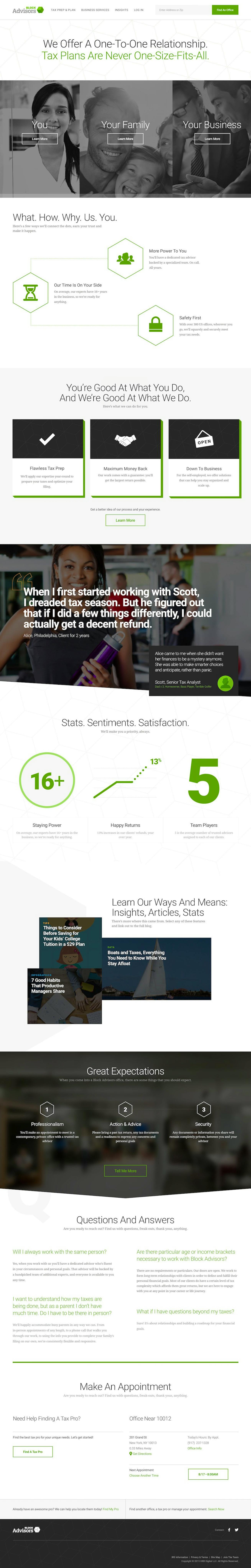 Block Advisors - Home Page - Desktop