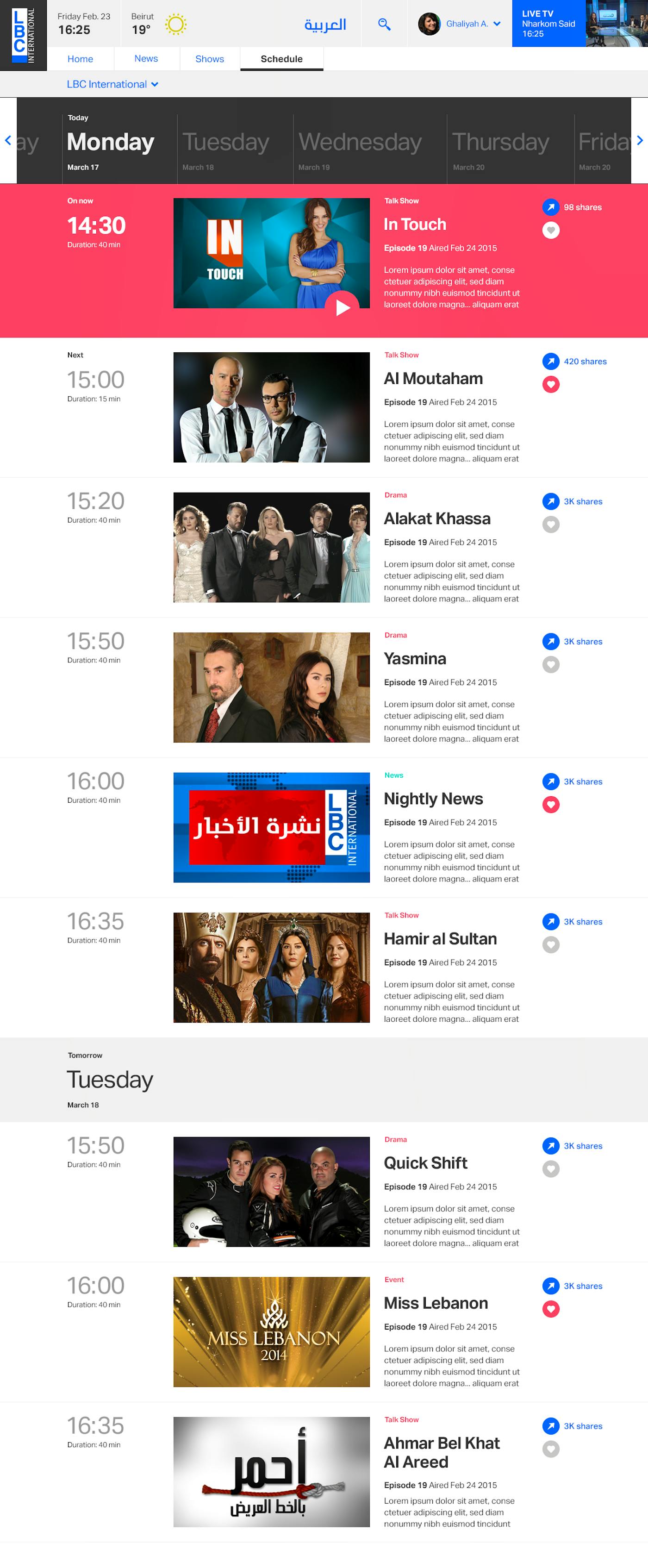 LBCI - Show Schedule