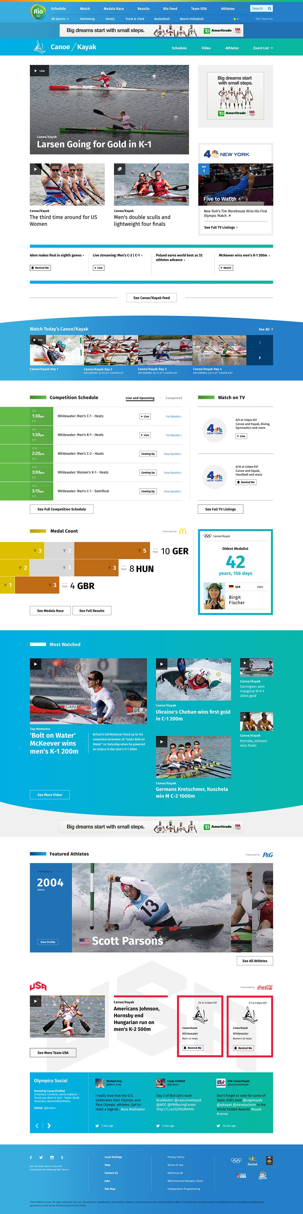 NBC Olympics Rio - Sports Front - Full Page