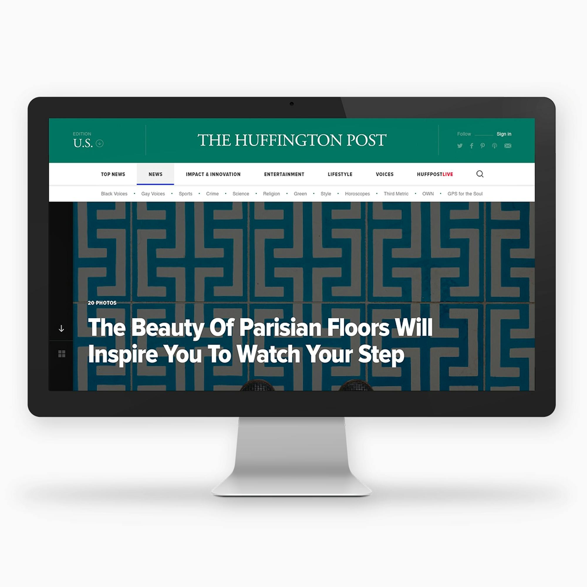Huffinton Post Desktop Site mockup