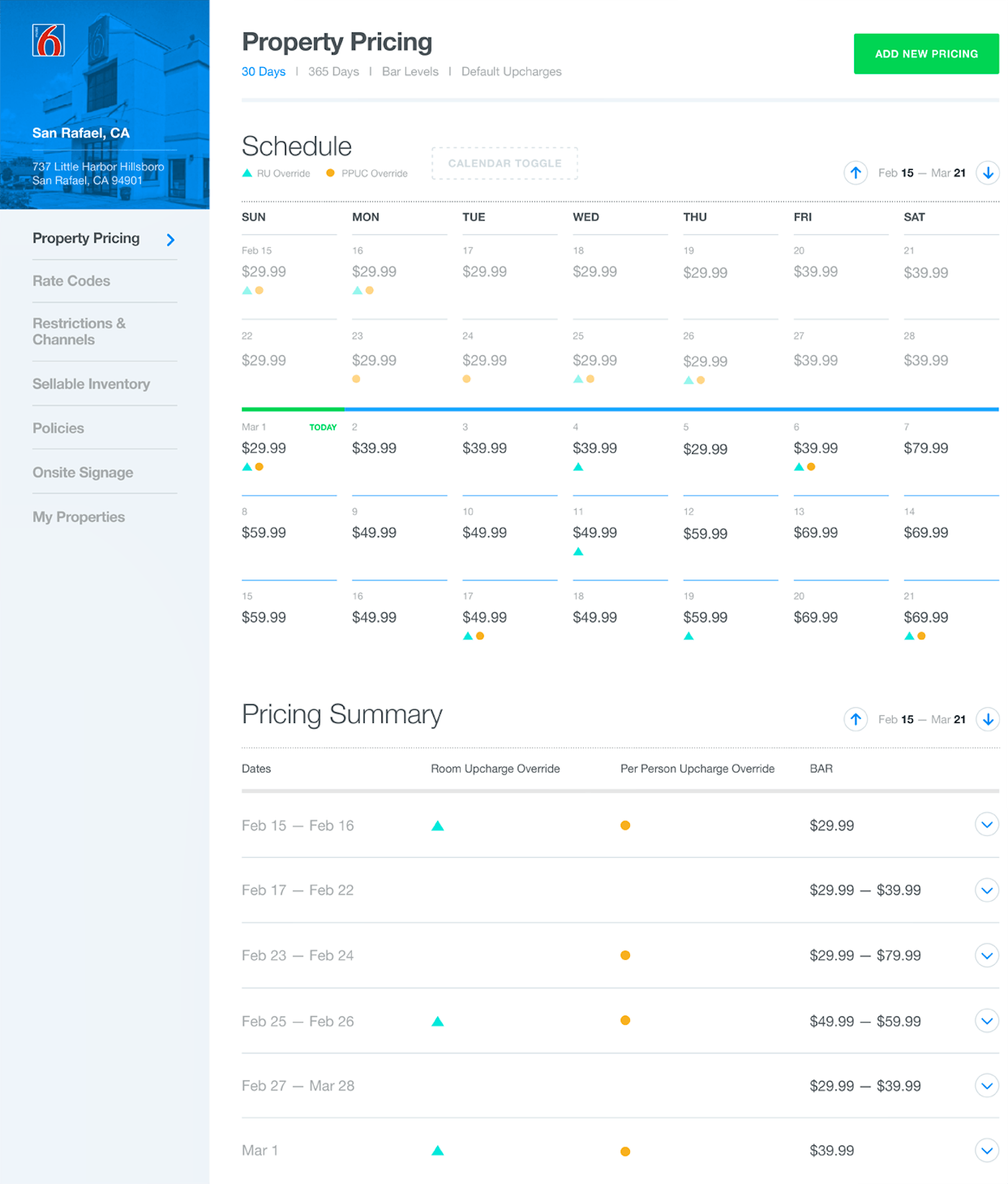 Motel6 - Property Pricing Interface