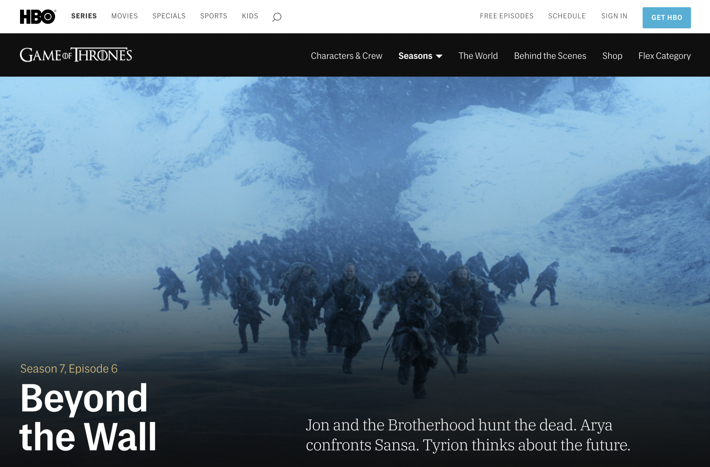 HBO Game of Thrones Homepage